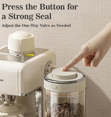 1700ml Airtight Coffee Canister – Borosilicate Glass Jar with One-Way Valve & Date Tracker